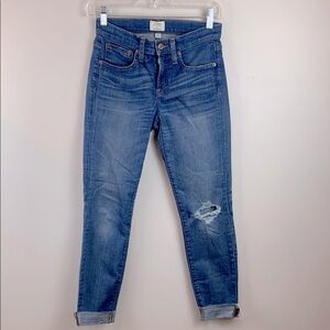 J. Crew  Cropped Toothpick Jeans with Distressed Details NWOT!